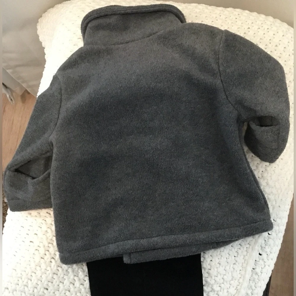 Great Guy Toddler Peacoat & Pants, Gray Coat/Black Pants 100% Cotton; Size 12M